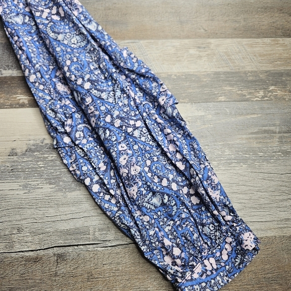 J. Crew X Liberty Fabrics Women's XS Button Front Rufflw Neck Popover Blue - Picture 5 of 11